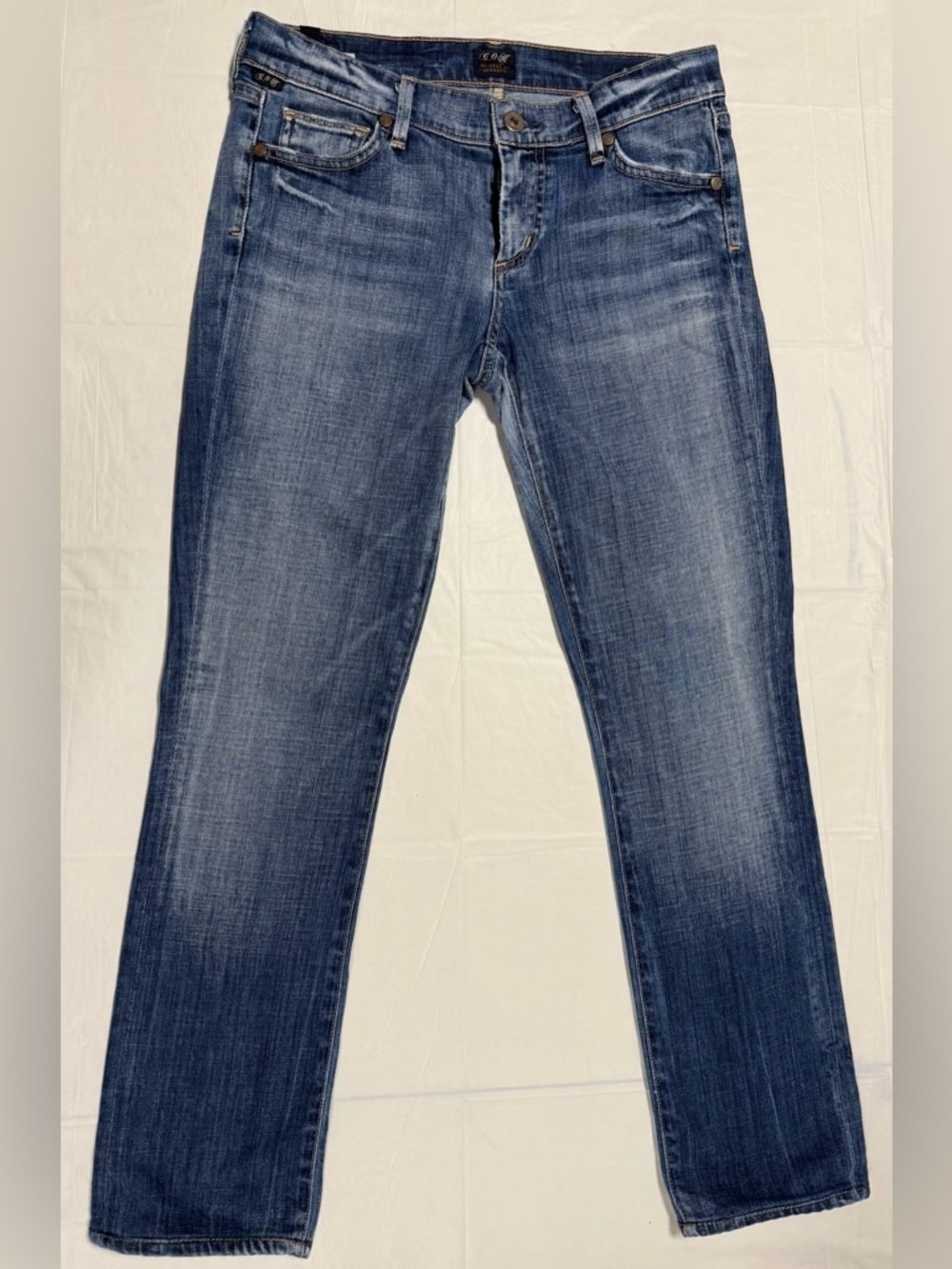 Citizens of Humanity Ava Low Rise Straight Leg Jeans 27 Medium Wash Denim
